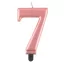 Numere Metallic Lumânare număr 7 auriu roz, lumânare de tort