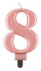 Numere Metallic Lumânare de tort Rose Gold numărul 8