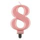 Numere Metallic Lumânare de tort Rose Gold numărul 8