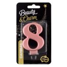 Numere Metallic Lumânare de tort Rose Gold numărul 8