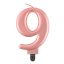 Numere Metallic Lumânare cu numărul 9 Rose Gold, lumânare pentru tort