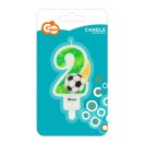 Fotbal Ball Lumânare cifra 2, lumânare tort