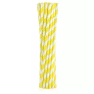   Colorat Yellow Stripes Paie din Hârtie Galbene Flexibile 12 buc