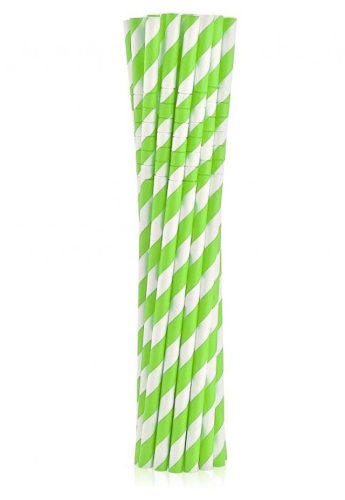 Verde Green Stripes Paiele flexibile din hârtie 12 bucăți