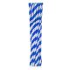 Albastru Blue Stripes paie din hârtie elastică 12 buc.