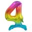 Numere Rainbow Balon din folie colorat cu numărul 4 și bază 74 cm