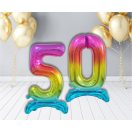 Numere Rainbow Balon folie colorat numărul 5 cu bază 74 cm
