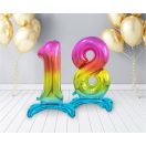 Numere Rainbow Balon din folie cu numărul colorat 8 cu suport 74 cm