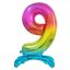 Numere Rainbow Balon din folie cu baza 9 colorat 74 cm