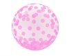 Pink Dots Aqua sferă balon folie 46 cm