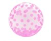 Pink Dots Aqua sferă balon folie 46 cm