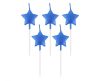 Metallic Blue Star , Albastru Stea lumânare pentru tort, set de lumânări de 5 bucăți