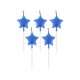 Metallic Blue Star , Albastru Stea lumânare pentru tort, set de lumânări de 5 bucăți