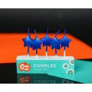 Stea Metallic Blue Star, lumânare de tort albastră, set lumânări 5 bucăți