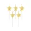 Stea Metallic Gold Lumânare pentru tort aurie, set de lumânări 5 bucăți
