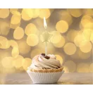 Stea Metallic Gold Lumânare pentru tort aurie, set de lumânări 5 bucăți