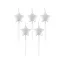 Stea Metallic Silver Set de 5 lumânări de tort argintii