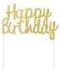 La mulți ani Gold Decorațiune tort Happy Birthday