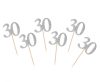 La mulți ani Silver Set de 6 bețe decorative argintii 30