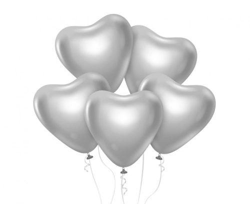 Inimă Platinum Silver balon, balon 6 bucăți 12 inch (30 cm)