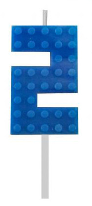 Blocks Blue Blocks Lumânare Building Block 2 Blue, Lumânare cu număr