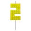 Blocks Yellow Blocks Lumânare de Tort cu Cuburi Numărul 2 Galben