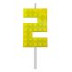Blocks Yellow Blocks Lumânare de Tort cu Cuburi Numărul 2 Galben