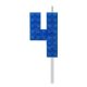 Blocks Blue Blocks Lumânare tort Cărămidă 4 Albastru, Lumânare cu număr