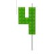 Blocks Green Blocks Lumânare de tort verde cu cifra 4