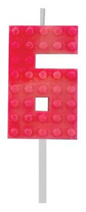 Blocks Red Blocks Lumânare Red numărul 6 Bloc de construcție