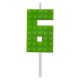 Blocks Green Blocks Lumânare de tort tip cărămidă numărul 6 verde, lumânare numerică