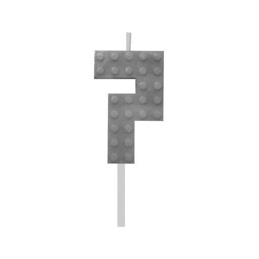 Blocks Grey Blocks Candelă de tort 7 Grey, cifră