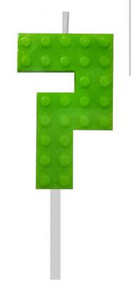 Blocks Green Blocks Lumânare Verde cifră 7 tip cărămidă