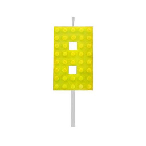 Blocks Yellow Blocks Lumânare Galben Building Block nr. 8, Lumânare cu Număr