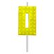 Blocks Yellow Blocks Lumânare de tort cifra 0 tip cărămidă galben, lumânare numerică