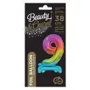 Numere Rainbow Balon mini colorat numărul 9 din folie cu bază 38 cm