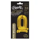 Numere B&C Gold Balon folie numărul 0 mini auriu cu suport 38 cm