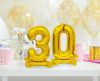 Gold B&C Gold mini Balon folie cifra 0 cu bază 38 cm