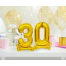 Numere B&C Gold Balon folie numărul 0 mini auriu cu suport 38 cm