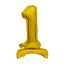 Numere B&C Gold Balon din folie mini auriu cu numărul 1, cu bază, 38 cm
