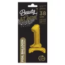 Numere B&C Gold Balon din folie mini auriu cu numărul 1, cu bază, 38 cm