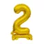 Numere B&C Gold Balon din folie mini aurie cu numărul 2 cu bază 38 cm