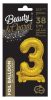 Gold B&C Gold mini Balon folie cifra 3 cu bază 38 cm