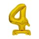 Gold B&C Gold mini Balon folie cifra 4 cu bază 38 cm