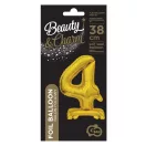 Numere B&C Gold Balon din folie mini auriu cu cifra 4 și bază 38 cm