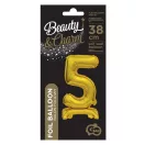 Numere B&C Gold Balon foaie mini auriu cifra 5 cu bază 38 cm