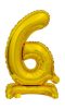 Gold B&C Gold mini Balon folie cifra 6 cu bază 38 cm