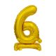 Gold B&C Gold mini Balon folie cifra 6 cu bază 38 cm