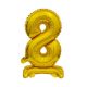 Gold B&C Gold mini Balon folie cifra 8 cu bază 38 cm
