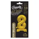 Numere B&C Gold Balon din folie aurie mini numărul 8 cu bază 38 cm